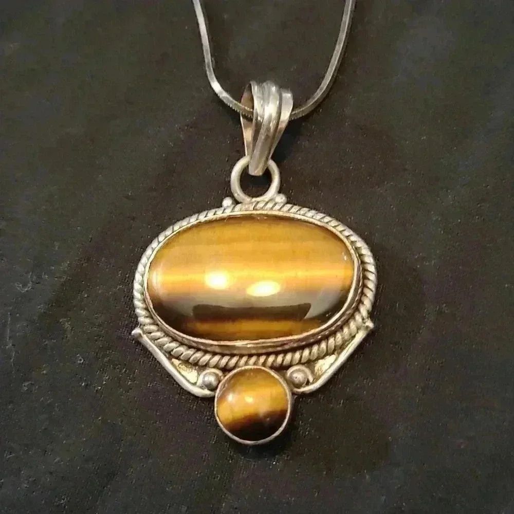 Sterling Silver and Tiger Eye Pendant